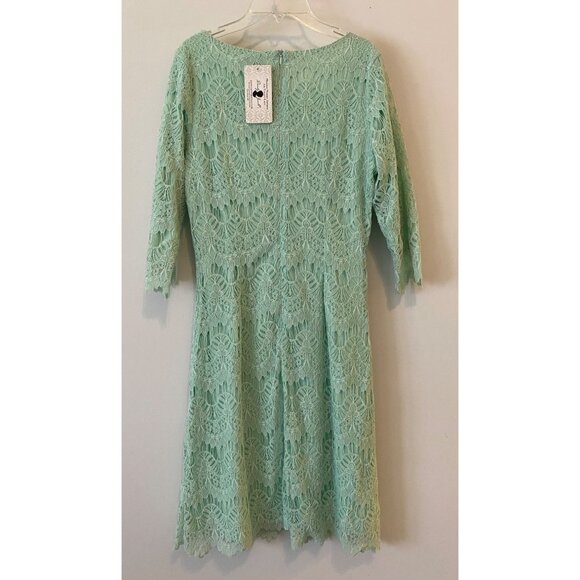 NWT Dainty Jewells Mint Green Lace Dress Modest Apparel For Women Medium - Picture 2 of 12